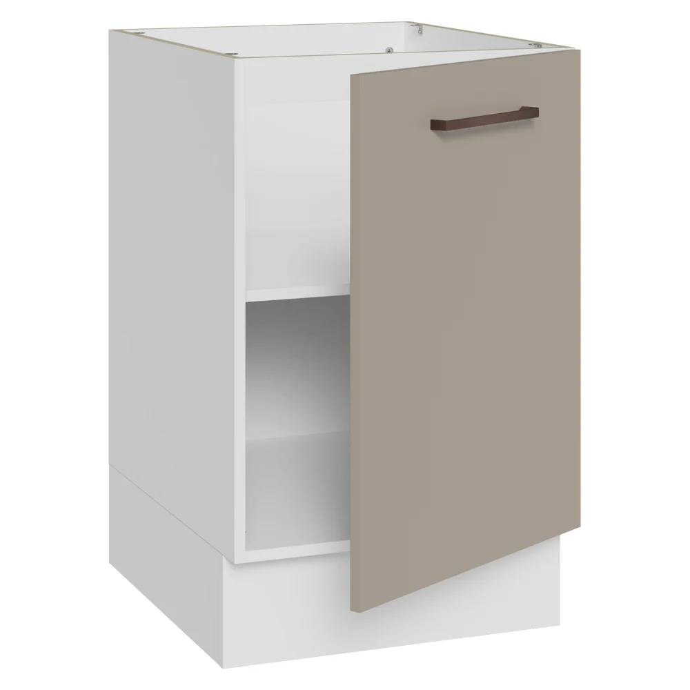 Balcão de Cozinha 50 x 60cm 1 Porta (Sem Tampo) Branco/Crema Agata Madesa - Image 6