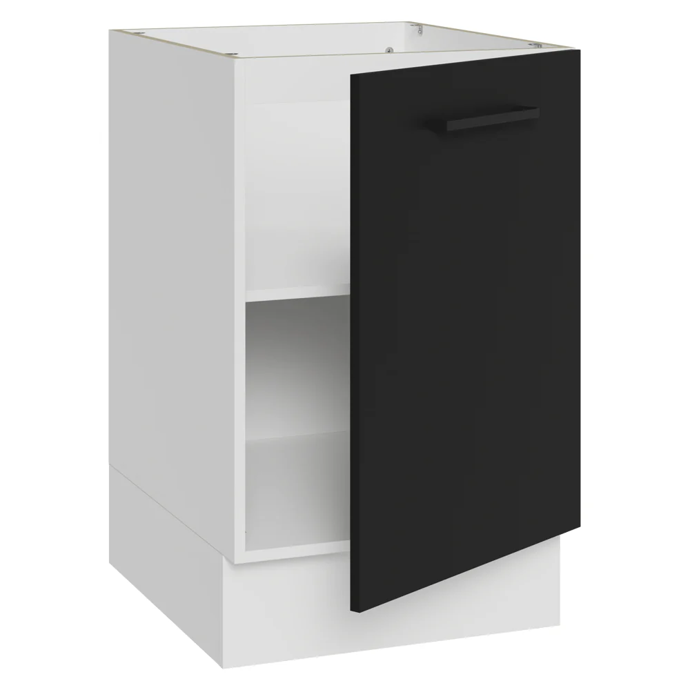Balcão de Cozinha 50 x 60cm 1 Porta (Sem Tampo) Branco/Preto Agata Madesa - Image 6