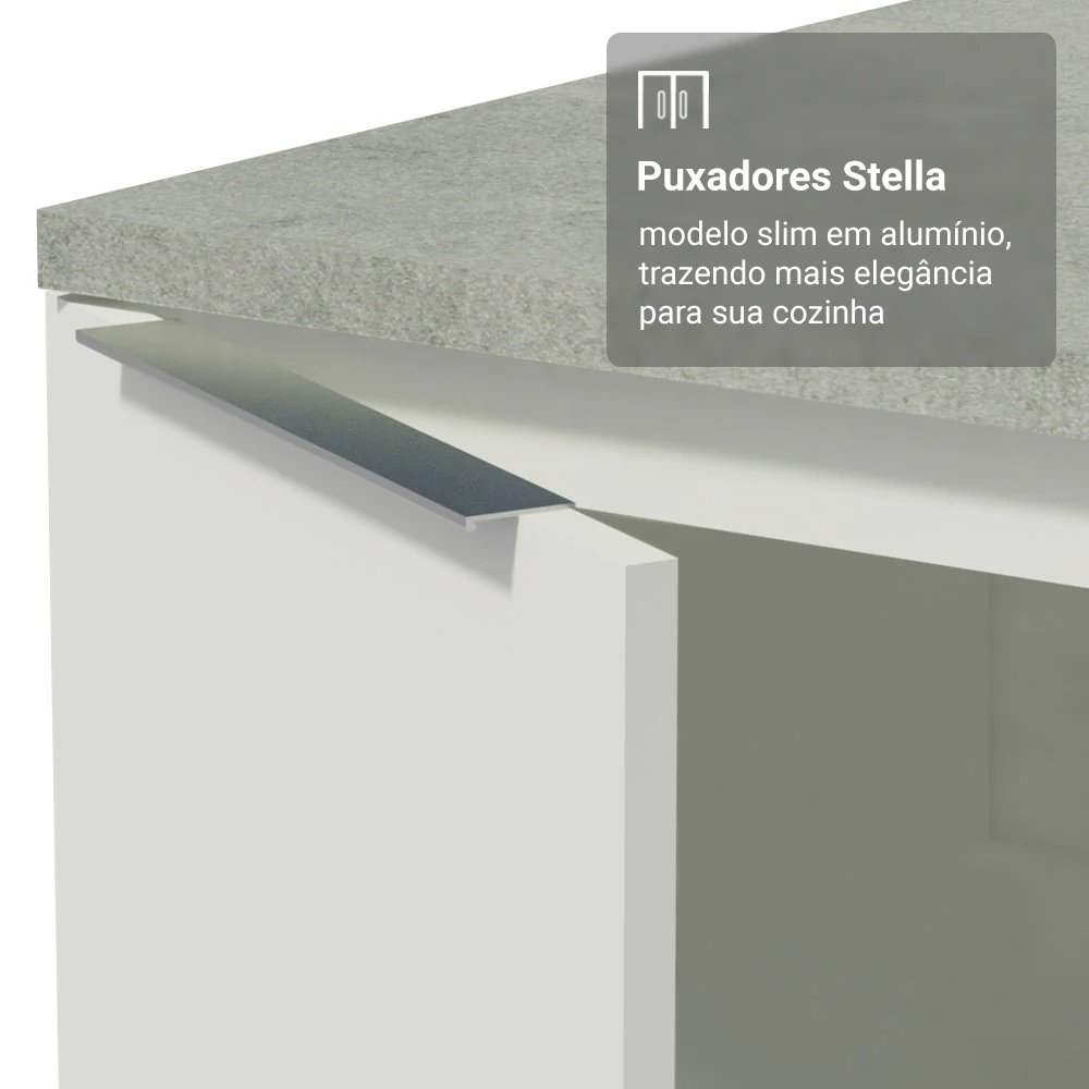 Balcão de Cozinha 50 x 60cm 1 Porta (Sem Tampo) Branco Stella Madesa - Image 7
