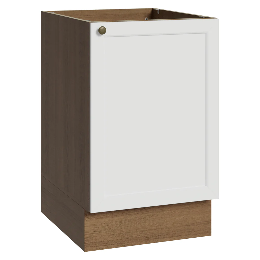 Balcão de Cozinha 50 x 60cm 1 Porta (Sem Tampo) Rustic/Branco Vik Madesa