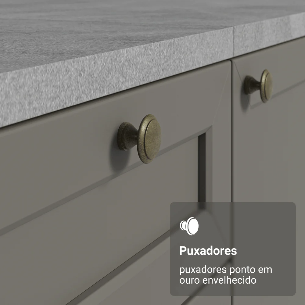 Balcão de Cozinha 50cm 1 Porta Branco/Cinza Vik Madesa - Image 7