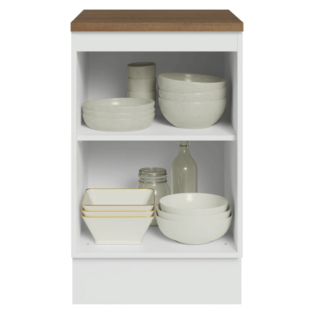 Balcão de Cozinha 50 x 60 cm 1 Porta Branco Tampo Rustic Lux Madesa - Image 5