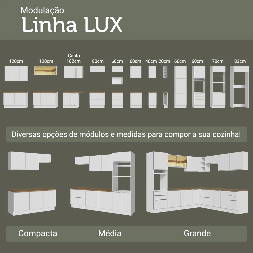 Balcão de Cozinha 50 x 60 cm 1 Porta Branco Tampo Rustic Lux Madesa - Image 9