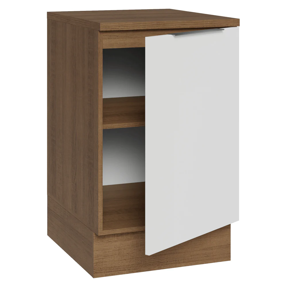 Balcão de Cozinha 50cm 1 Porta Rustic/Branco Stella Madesa - Image 6