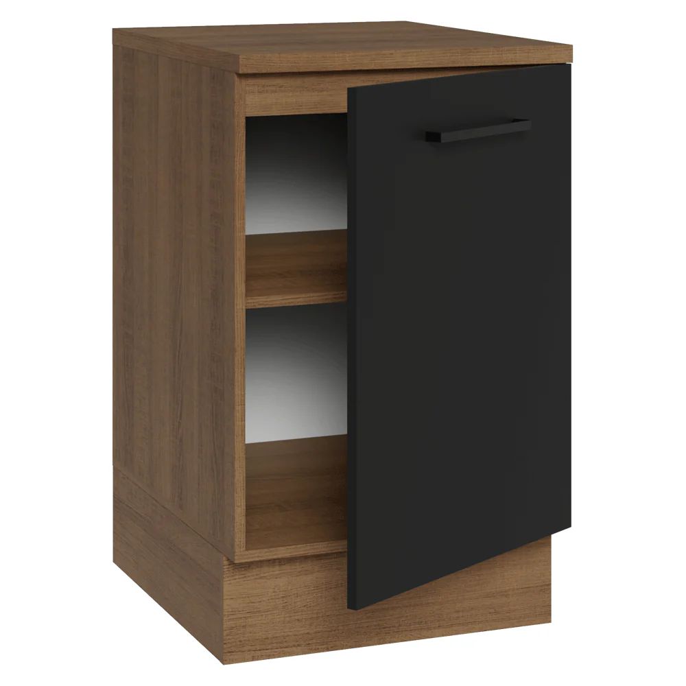 Balcão de Cozinha 50cm 1 Porta Rustic/Preto Agata Madesa - Image 6
