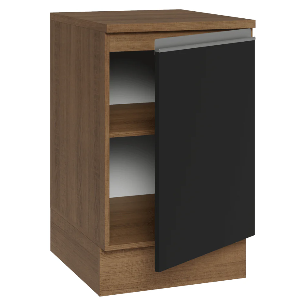 Balcão de Cozinha 50cm 1 Porta Rustic/Preto Glamy Madesa - Image 6
