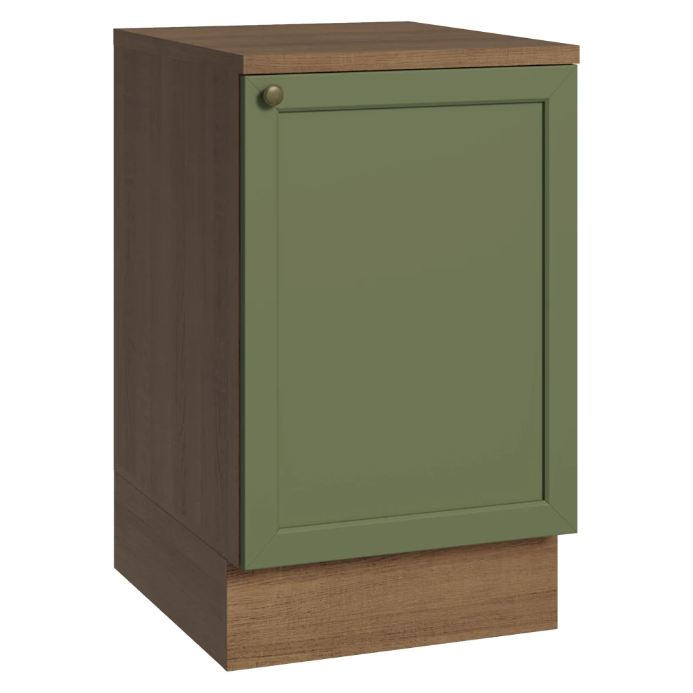 Balcão de Cozinha 50cm 1 Porta Rustic/Verde Vik Madesa