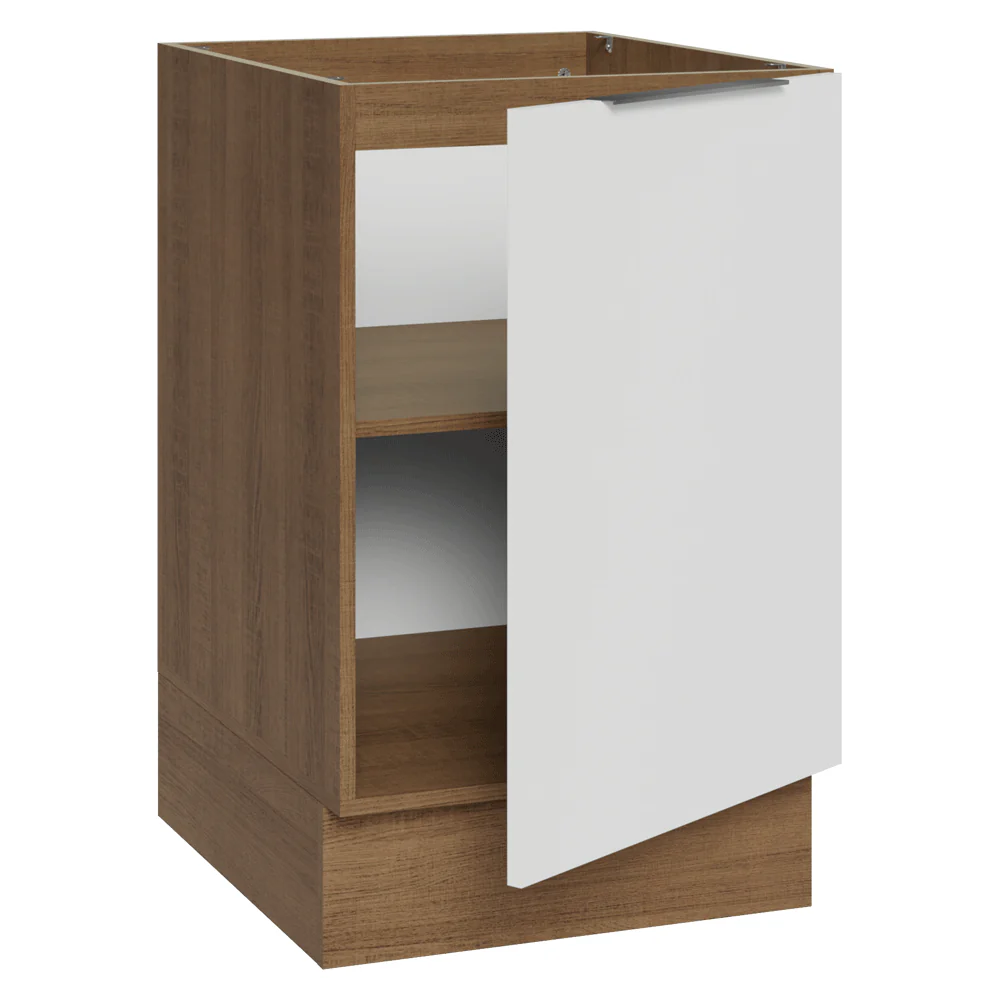 Balcão de Cozinha 50cm 1 Porta (Sem Tampo) Rustic/Branco Stella Madesa - Image 6