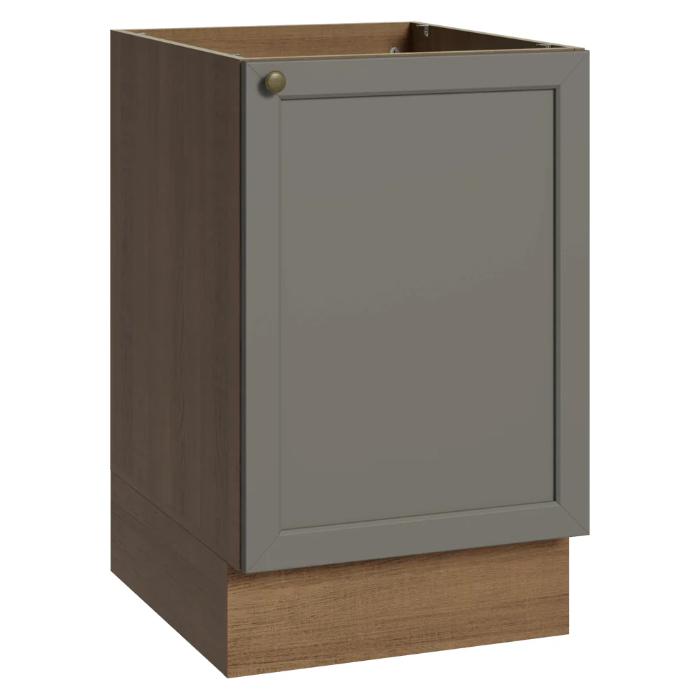 Balcão de Cozinha 50cm 1 Porta (Sem Tampo) Rustic/Cinza Vik Madesa