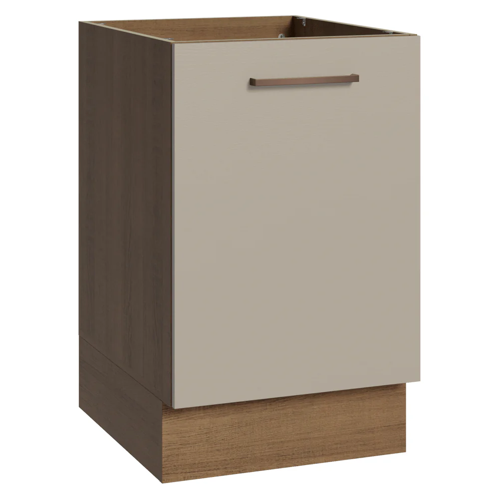 Balcão de Cozinha 50cm 1 Porta (Sem Tampo) Rustic/Crema Agata Madesa