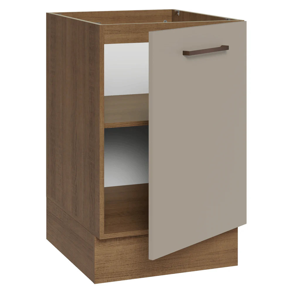 Balcão de Cozinha 50cm 1 Porta (Sem Tampo) Rustic/Crema Agata Madesa - Image 6