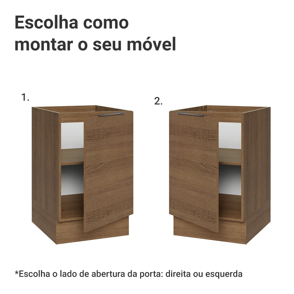 Balcão de Cozinha 50cm 1 Porta (Sem Tampo) Rustic Stella Madesa - Image 4