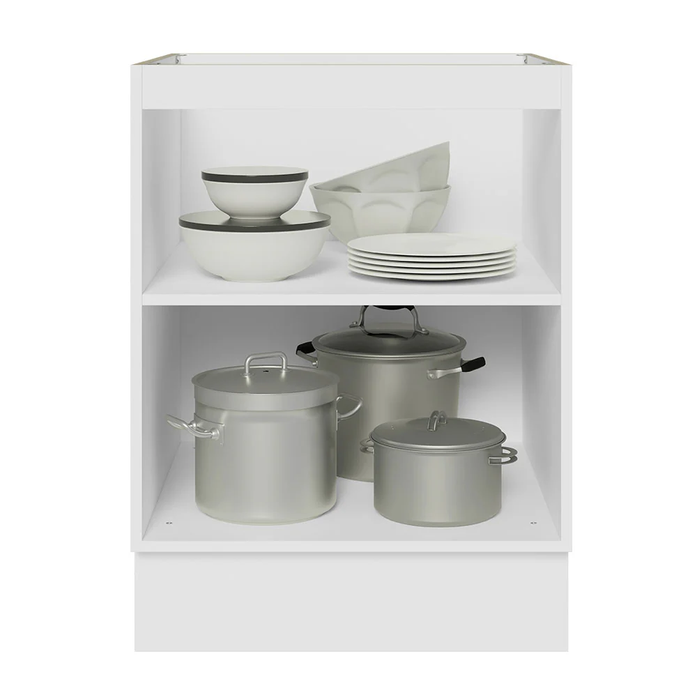 Balcão Cozinha 60 x 60 cm 1 Porta (Sem Tampo) Branco/Rustic Glamy Madesa - Image 4