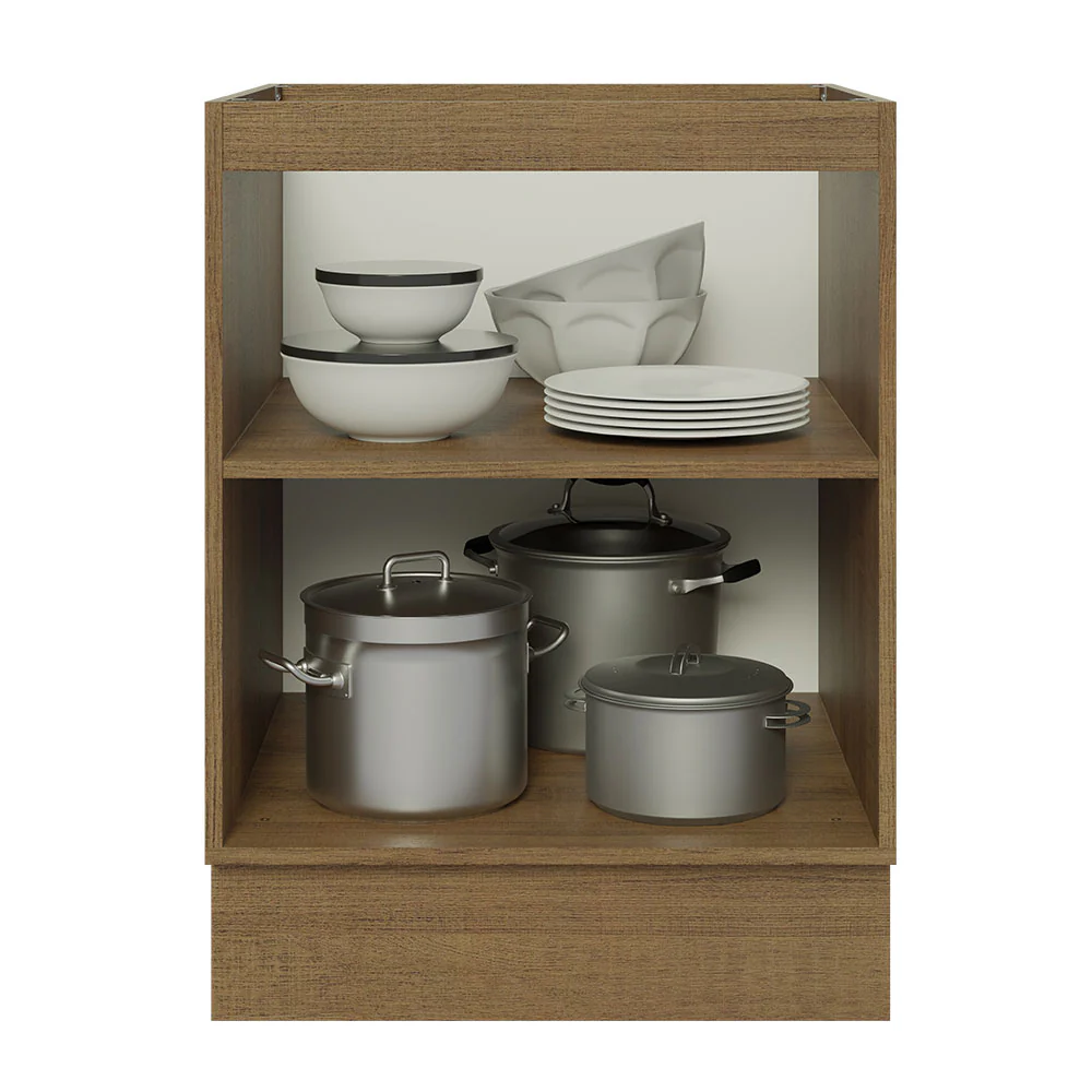 Balcão Cozinha 60 x 60 cm 1 Porta (Sem Tampo) Rustic/Branco Glamy Madesa - Image 4
