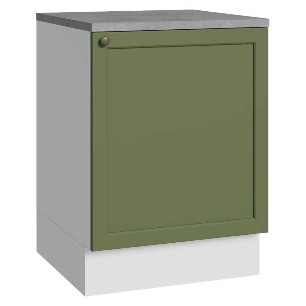 Balcão de Cozinha 60 x 60 cm 1 Porta (Com Tampo) Branco/Verde Vik Madesa