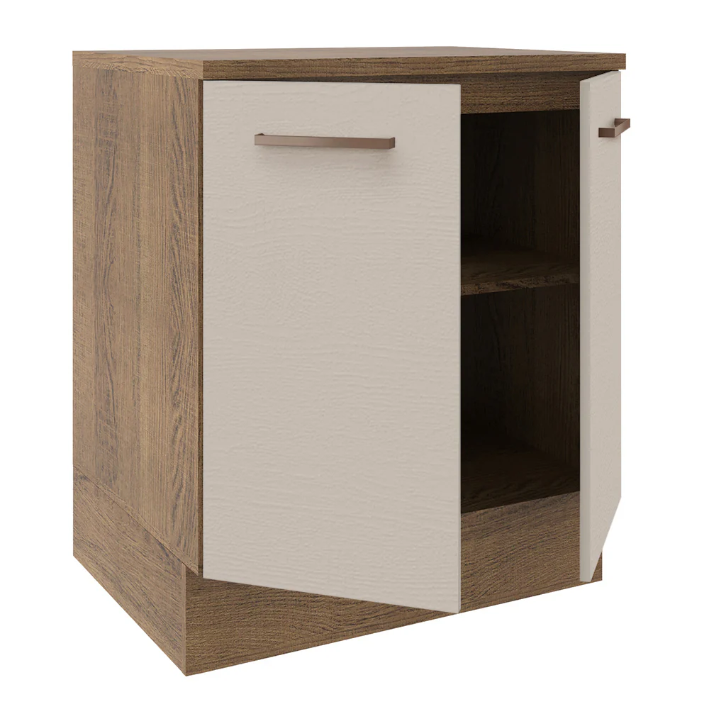 Balcão de Cozinha 70 x 60 cm 2 Portas (Com Tampo) Rustic/Crema Agata Madesa - Image 3