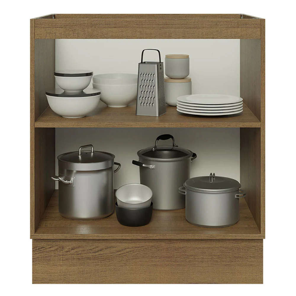 Balcão Cozinha 70 x 60 cm 2 Portas (Sem Tampo) Rustic/Branco Glamy Madesa - Image 4