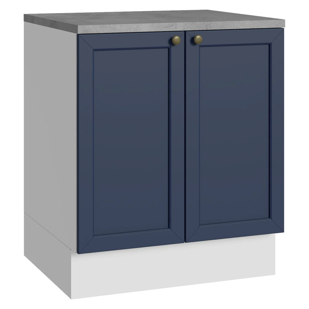 Balcão de Cozinha 70 x 60 cm 2 Portas (Com Tampo) Branco/Azul Vik Madesa