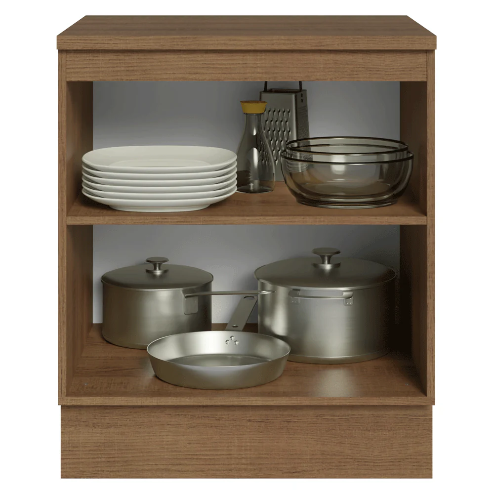Balcão de Cozinha 70 x 60 cm 2 Portas (Com Tampo) Rustic/Cinza Vik Madesa - Image 4