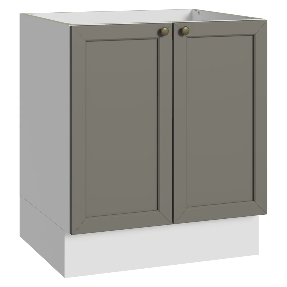 Balcão de Cozinha 70 x 60 cm 2 Portas (Sem Tampo) Branco/Cinza Vik Madesa