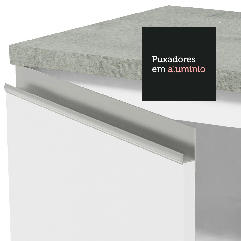 Balcão de Cozinha 80 x 60 cm 2 Gavetas (Com Tampo) Branco Glamy Madesa - Image 6