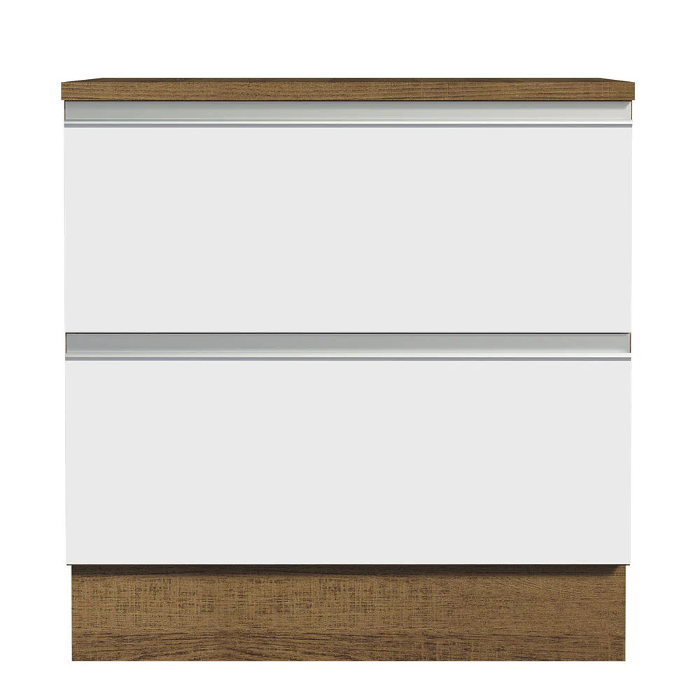 Balcão de Cozinha 80 x 60 cm 2 Gavetas (Com Tampo) Rustic/Branco Glamy Madesa - Image 5