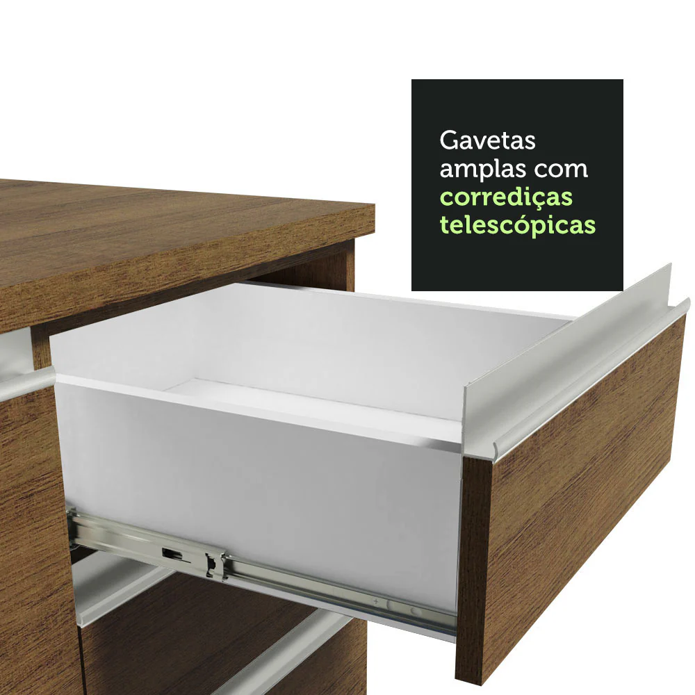 Balcão de Cozinha 80 x 60 cm 2 Gavetas (Com Tampo) Rustic Glamy Madesa - Image 7