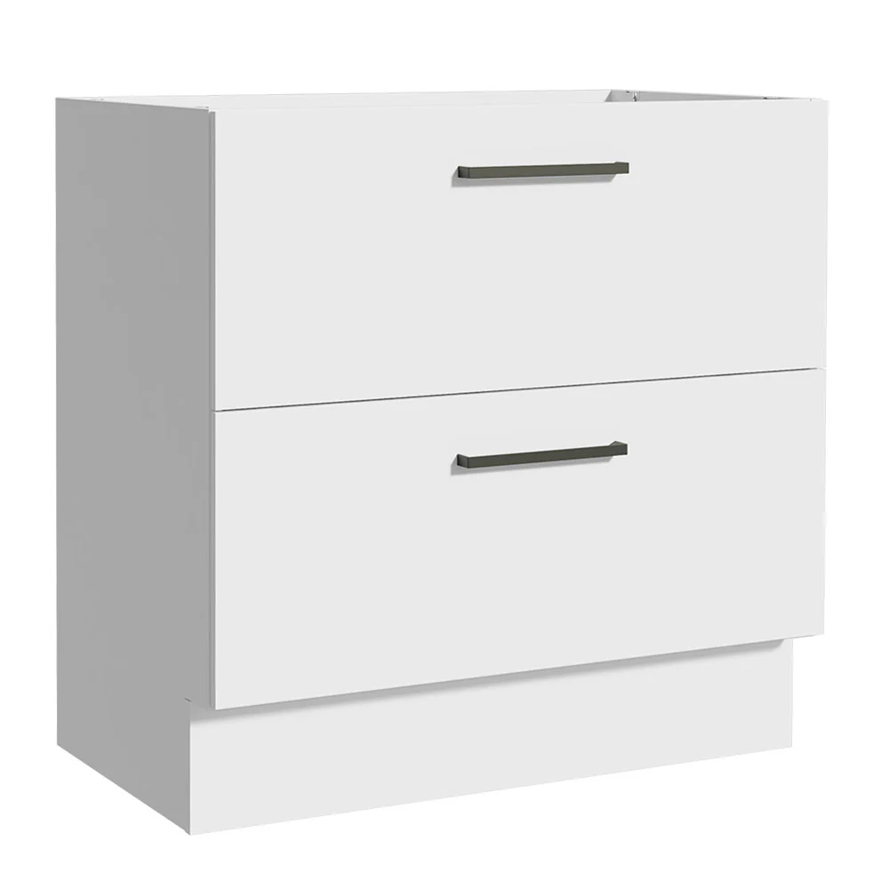 Balcão de Cozinha 80 x 60 cm 2 Gavetas (Sem Tampo) Branco Agata Madesa