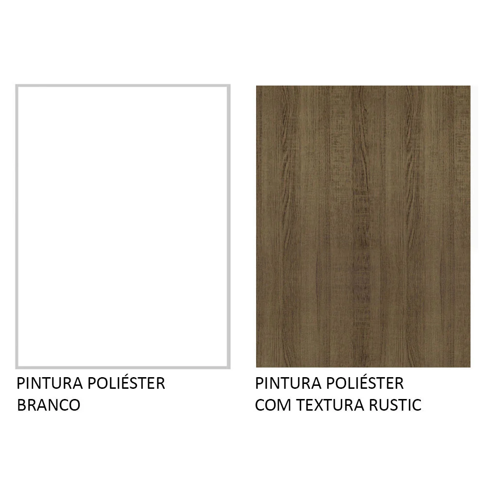 Balcão de Cozinha 80 x 60 cm 2 Gavetas (Sem Tampo) Branco/Rustic Glamy Madesa - Image 10