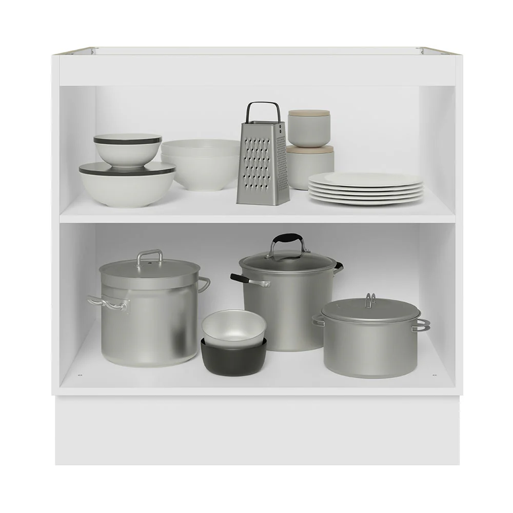 Balcão Cozinha 80 x 60 cm 2 Portas (Sem Tampo) Branco Stella Madesa - Image 4