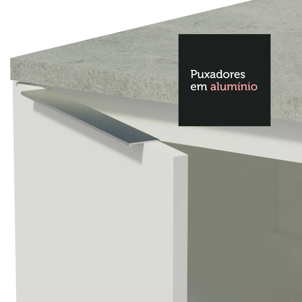 Balcão Cozinha 80 x 60 cm 2 Portas (Sem Tampo) Branco Stella Madesa - Image 8