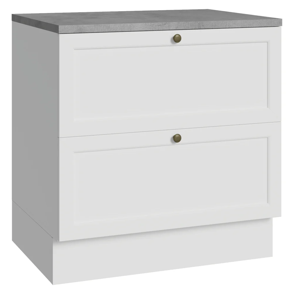 Balcão de Cozinha 80 x 60 cm 2 Gavetas (Com Tampo) Branco Vik Madesa