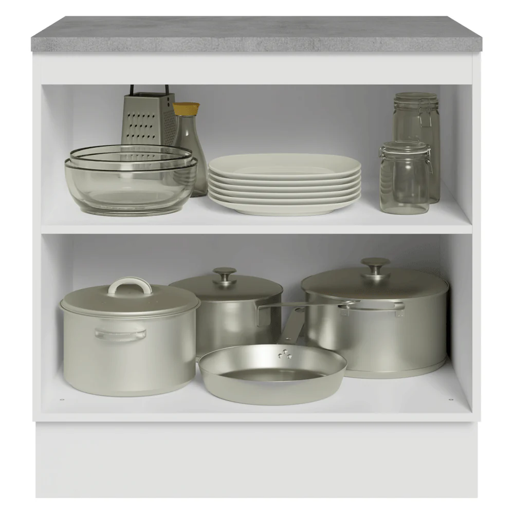 Balcão de Cozinha 80 x 60 cm 2 Portas (Com Tampo) Branco Vik Madesa - Image 4