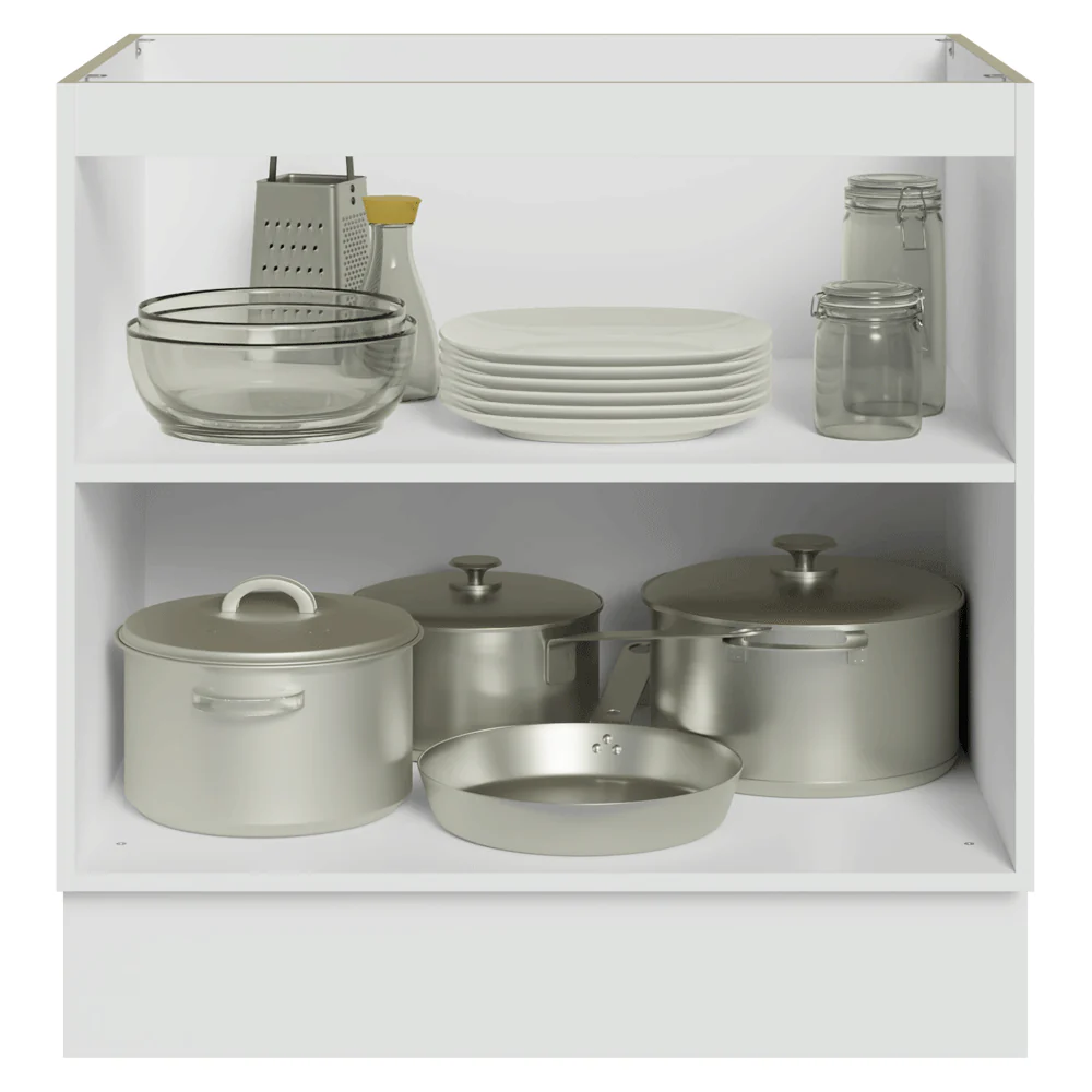 Balcão de Cozinha 80 x 60 cm 2 Portas (Sem Tampo) Branco/Cinza Vik Madesa - Image 4
