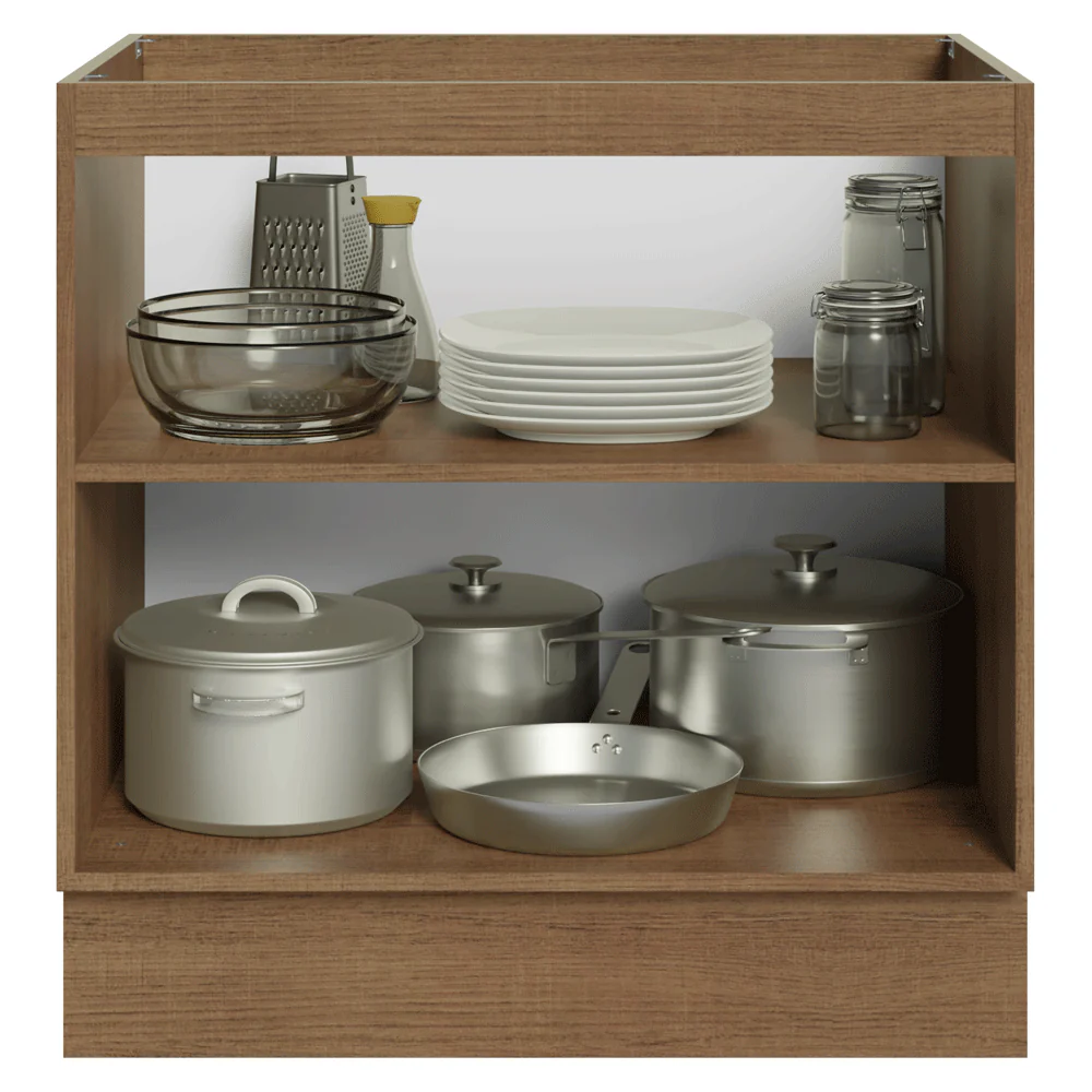 Balcão de Cozinha 80 x 60 cm 2 Portas (Sem Tampo) Rustic/Cinza Vik Madesa - Image 4