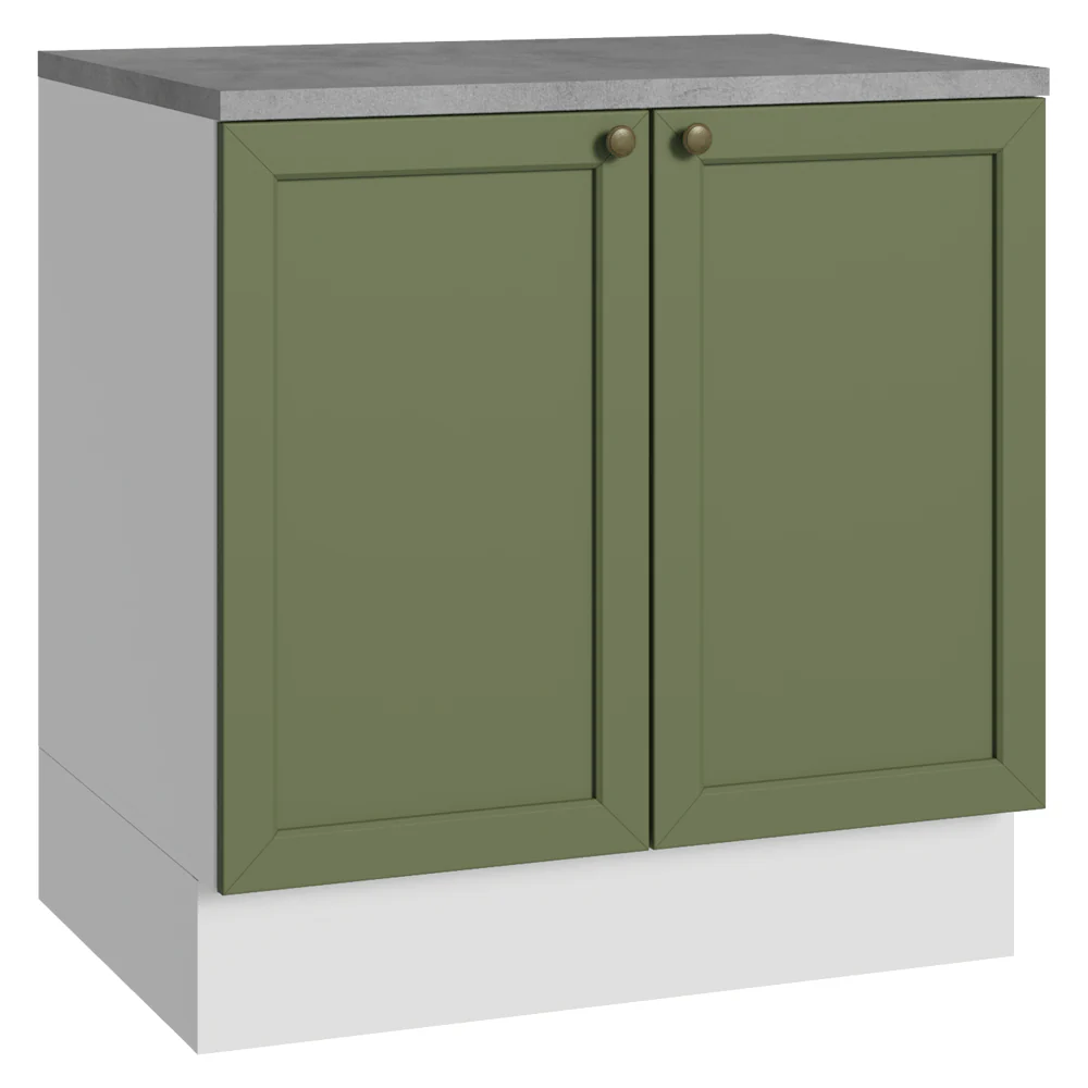Balcão de Cozinha 80 cm 2 Portas Branco/Verde Vik Madesa