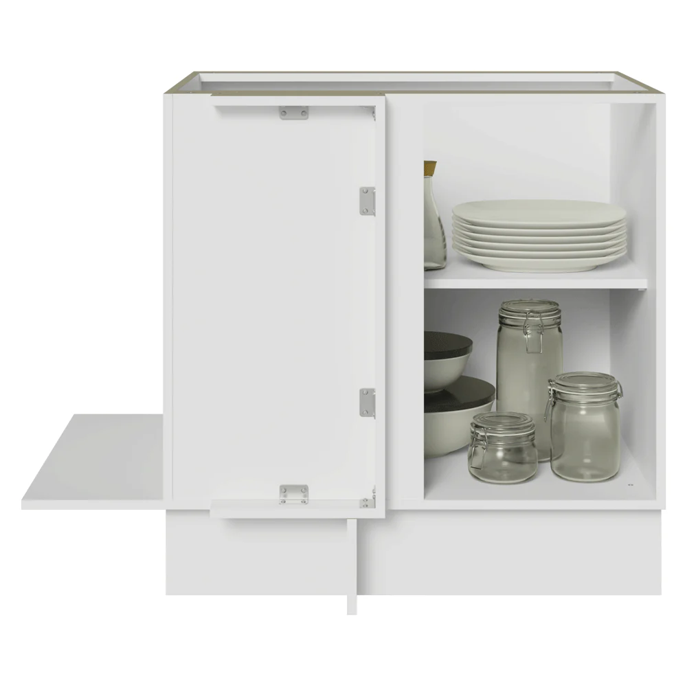 Balcão Cozinha de Canto 1 Porta 60 cm Profundidade (Sem Tampo) Branco/Rustic Glamy Madesa - Image 5