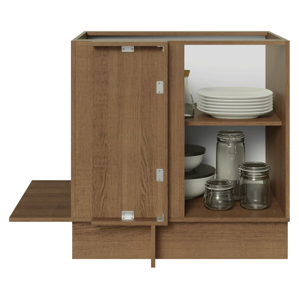 Balcão Cozinha de Canto 1 Porta 60 cm Profundidade (Sem Tampo) Rustic/Branco Glamy Madesa - Image 5