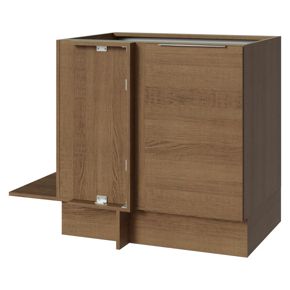 Balcão Cozinha de Canto 1 Porta 60 cm Profundidade (Sem Tampo) Rustic Stella Madesa