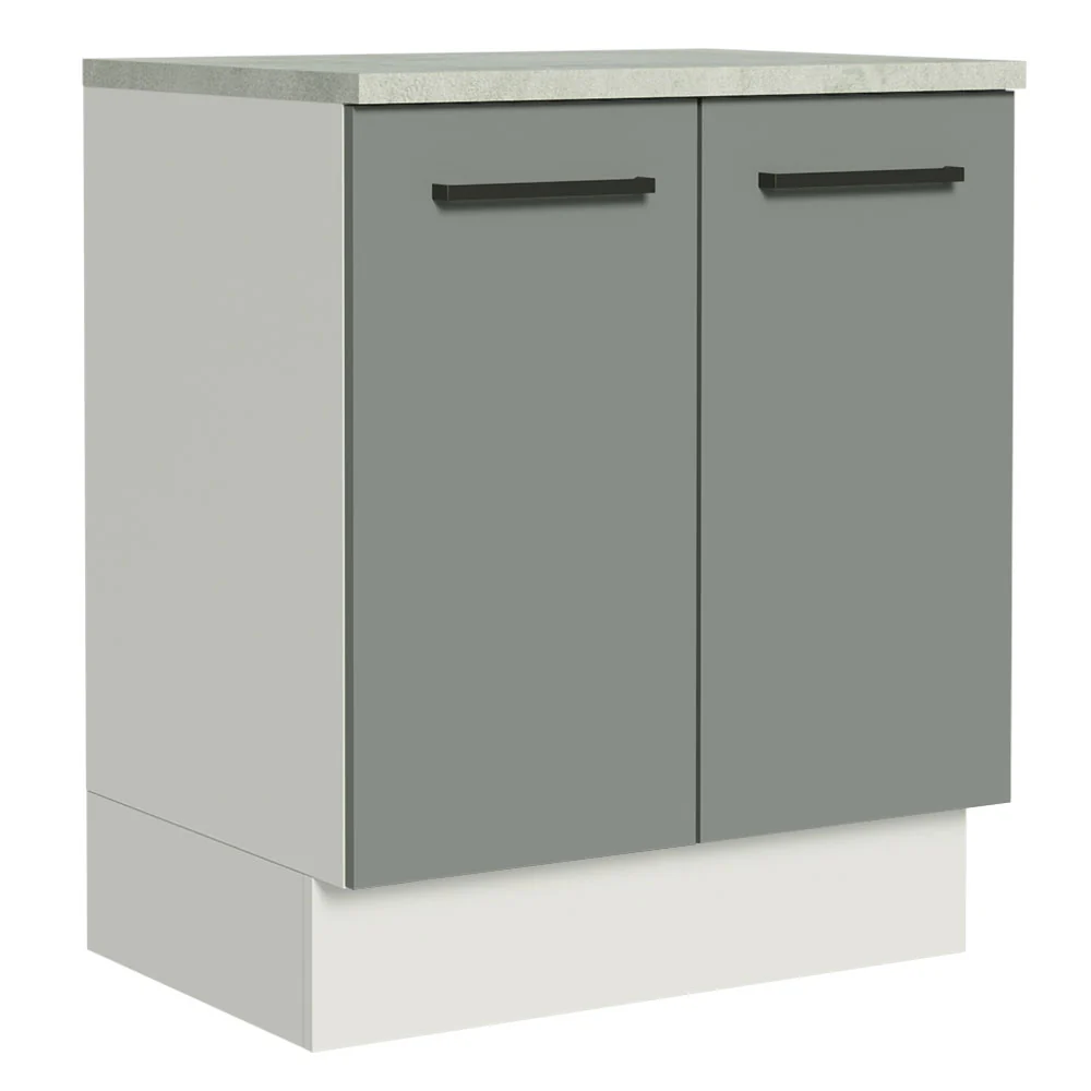 Balcão de Cozinha Madesa Agata 70 cm 2 Portas Branco/Cinza
