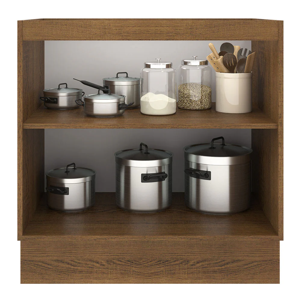 Balcão de Cozinha Madesa Agata 80 x 60 cm 2 Portas (Sem Tampo) Rustic/Branco - Image 3