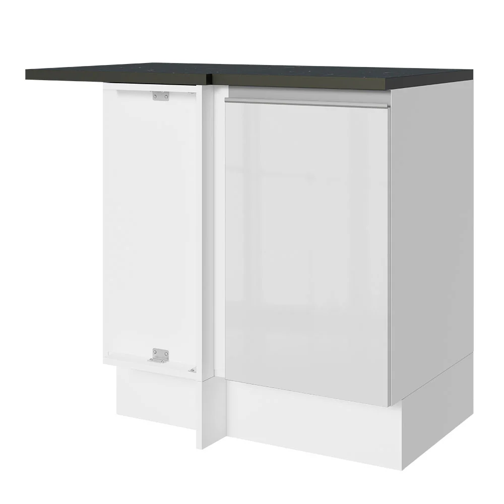 Balcão de Canto Madesa Acordes 100% MDF 1 Porta Branco Brilho