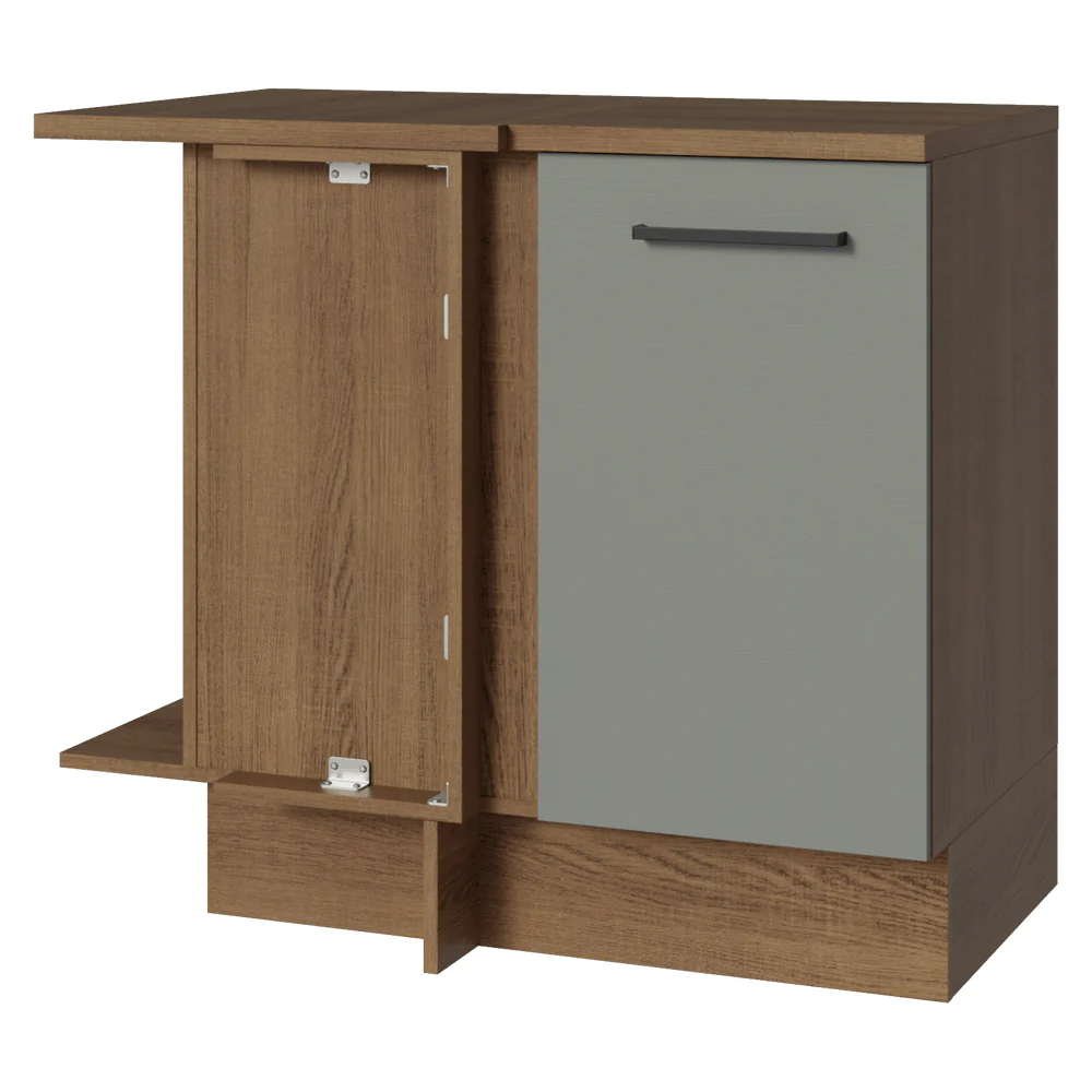 Balcão de Canto Madesa Agata 1 Porta Rustic/Cinza