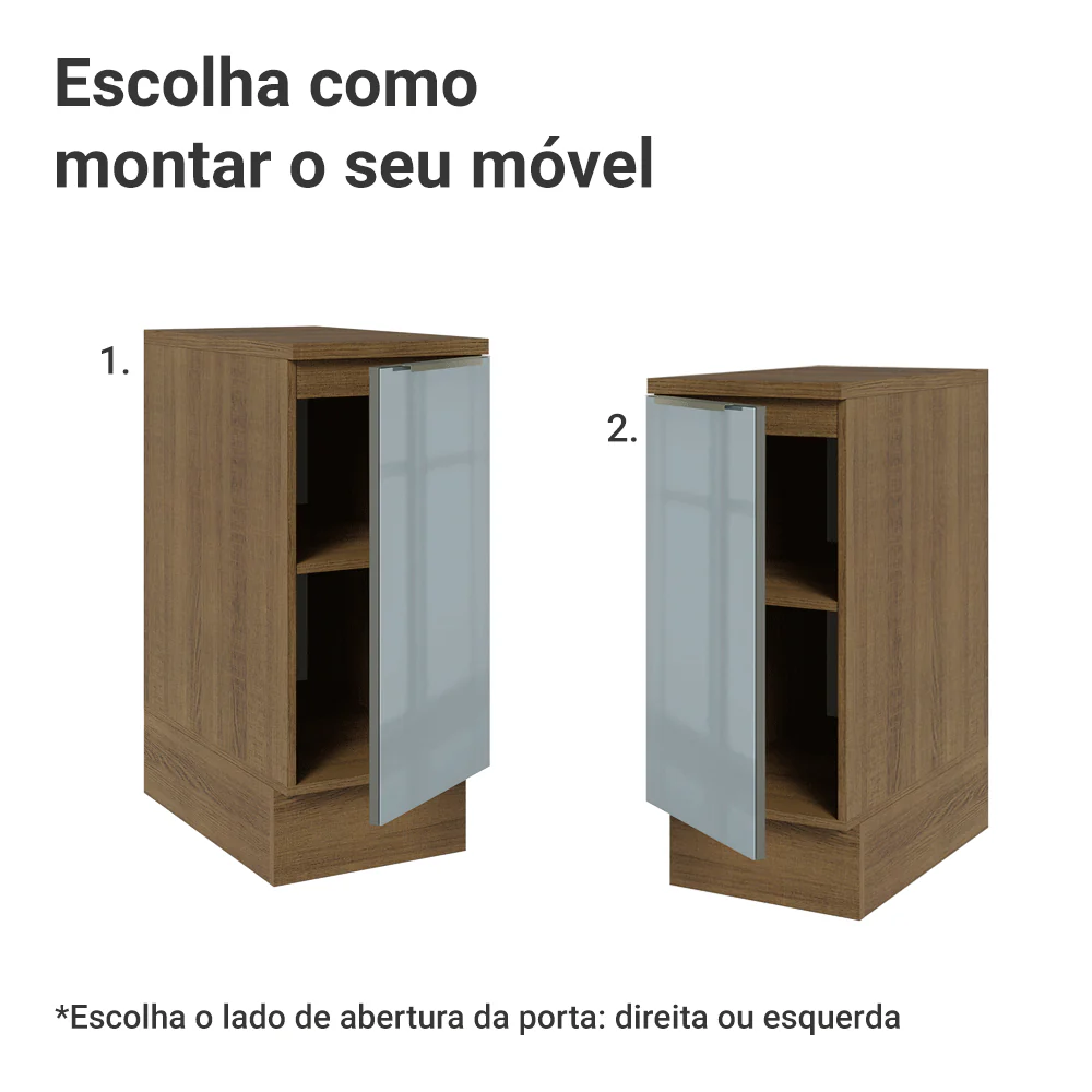 Balcão de Cozinha 35 cm 1 Porta Rustic/Cinza Lux Madesa - Image 4