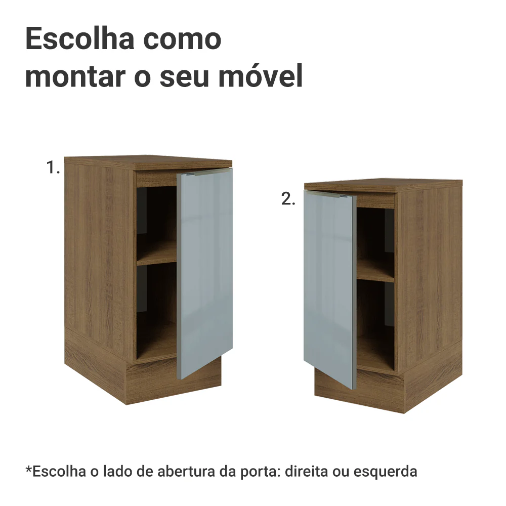 Balcão de Cozinha 40 cm 1 Porta Rustic/Cinza Lux Madesa - Image 4
