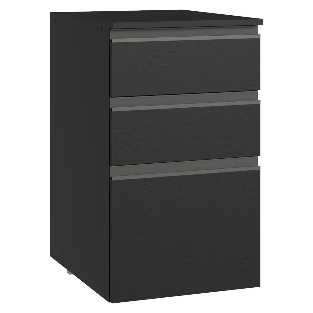 Balcão de Cozinha 40 cm 3 Gavetas Suspenso Preto Nice Madesa