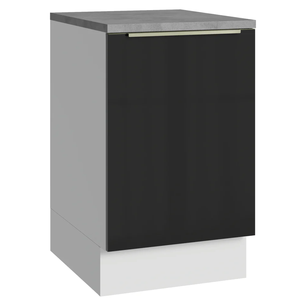 Balcão de Cozinha 50 cm 1 Porta Branco/Preto Lux Madesa