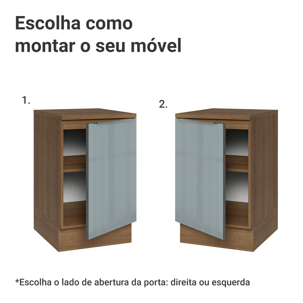 Balcão de Cozinha 50 cm 1 Porta Rustic/Cinza Lux Madesa - Image 4