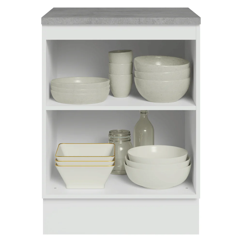 Balcão de Cozinha 60 x 60 cm 1 Porta (Com Tampo) Branco/Crema Vik Madesa - Image 5