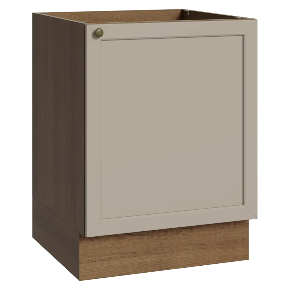 Balcão de Cozinha 60 x 60 cm 1 Porta (Sem Tampo) Rustic/Crema Vik Madesa